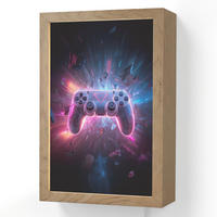 NÁSTĚNNÁ LAMPA Controller - Neon - Explosion - Abstraktní 20x30 cm - fialová, kompozitní dřevo (20/30/8cm)