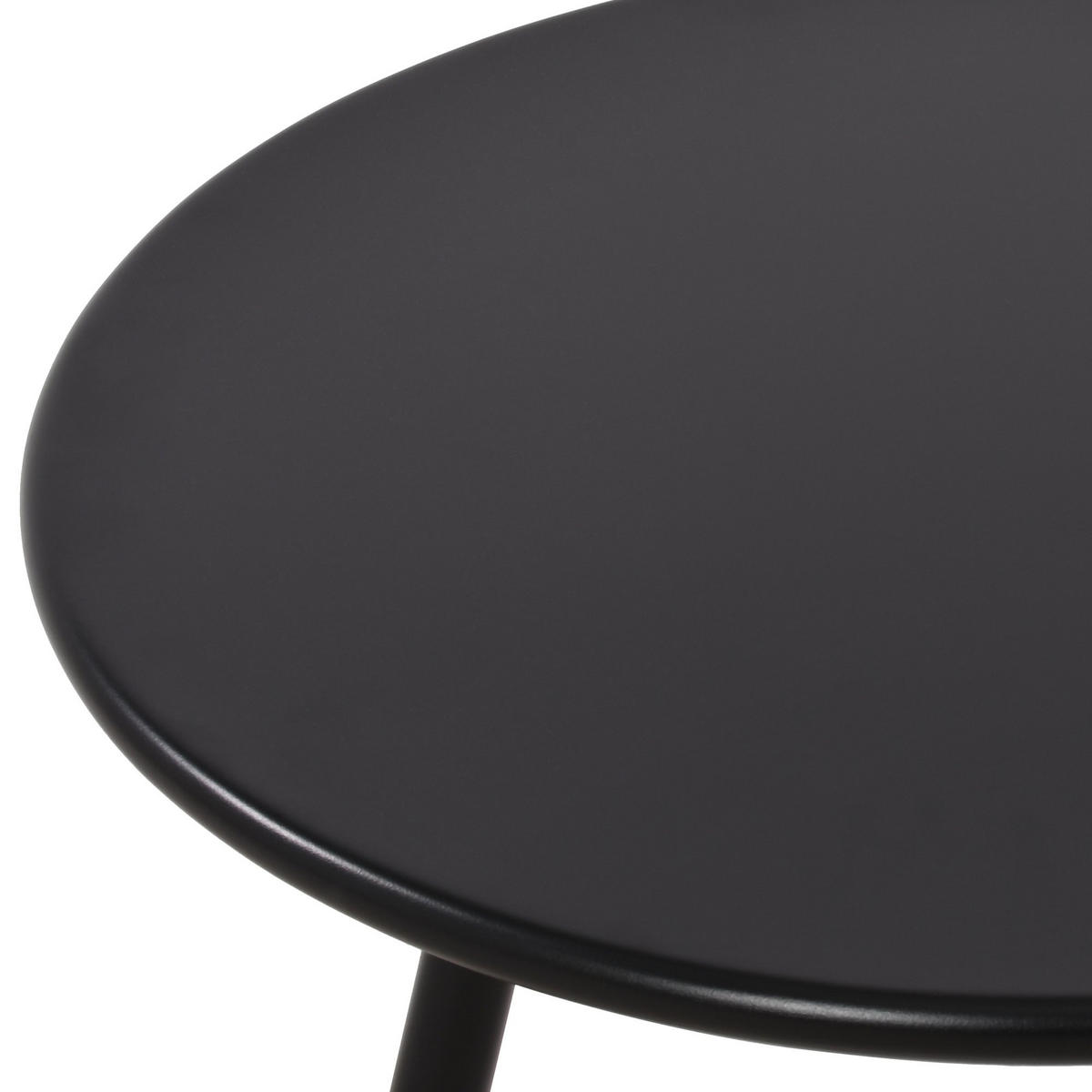 COUCHTISCH rund 60 cm Kunststoff schwarz - Schwarz, Kunststoff/Metall (60/60/45cm) - CLP