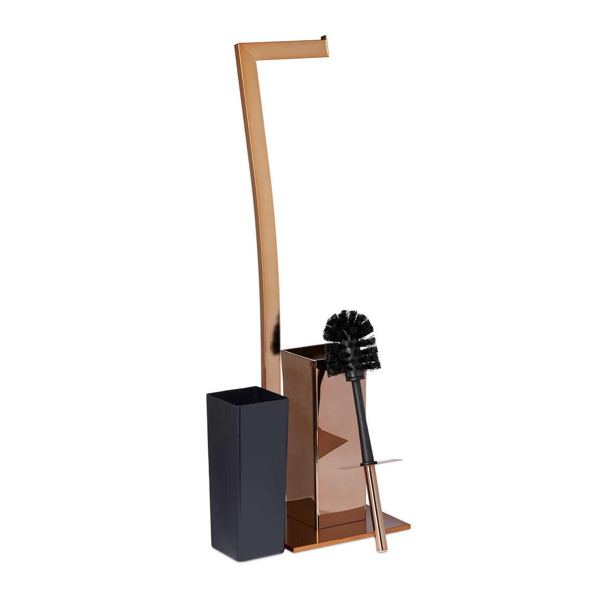 WC Garnitur - Kupferfarben, Metall (20/71/20cm) - Relaxdays