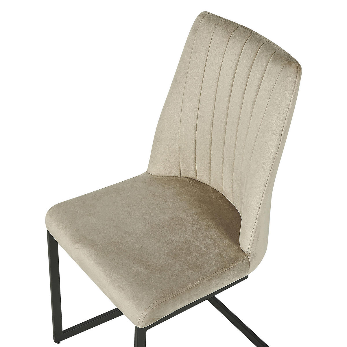 ESSZIMMERSTUHL 2er-Set Samtstoff Grau Lavonia - Grau, Textil/Metall (47/95/50cm) - Beliani