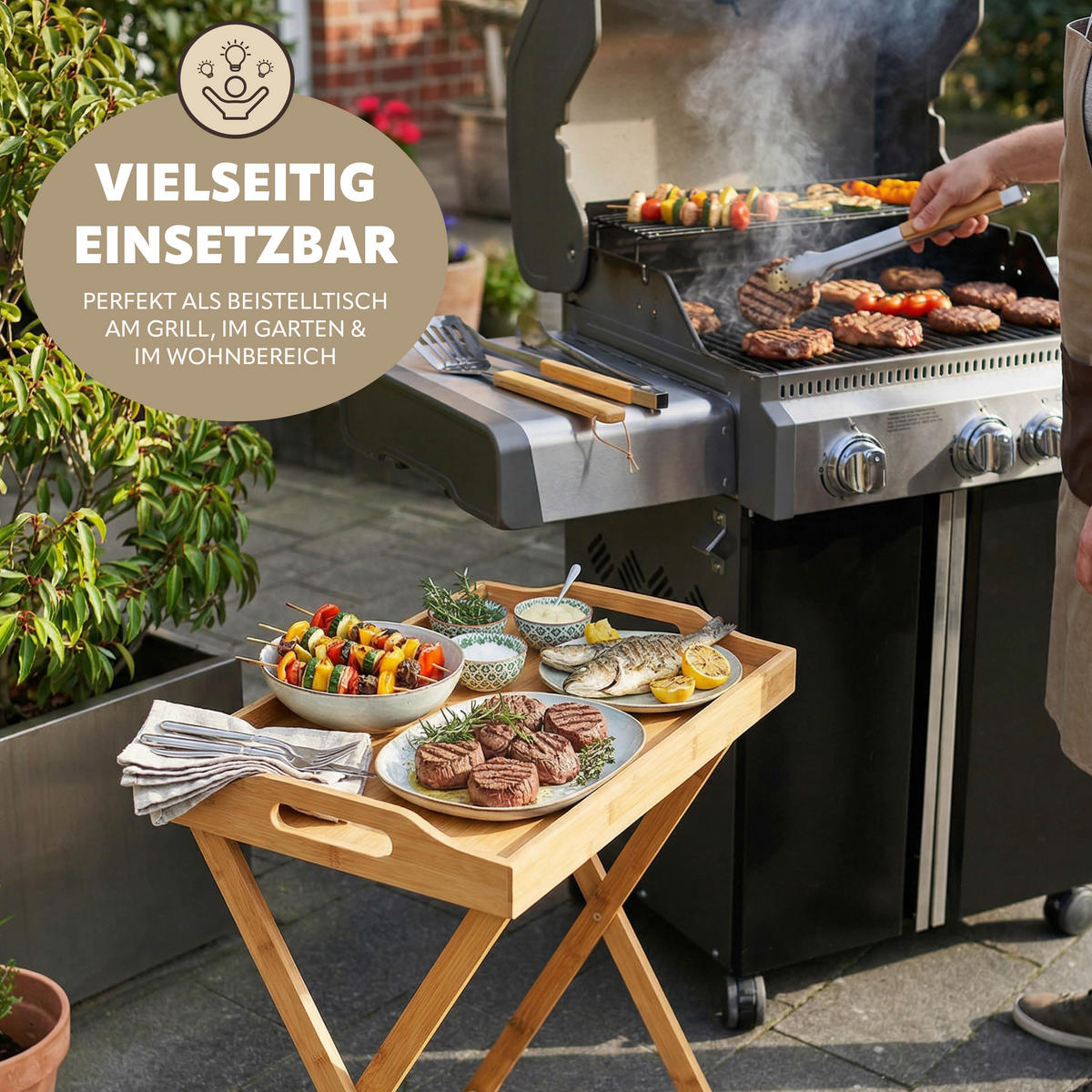 TABLETTTISCH, Bambus - Hellbraun, Holz (55/7/35cm) - bremermann