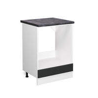 HERDUMBAUSCHRANK R-Line Anthrazit Landhaus 60 cm, AP Anthrazit - Anthrazit/Weiß, Holzwerkstoff (60/81.6/60cm) - Vicco