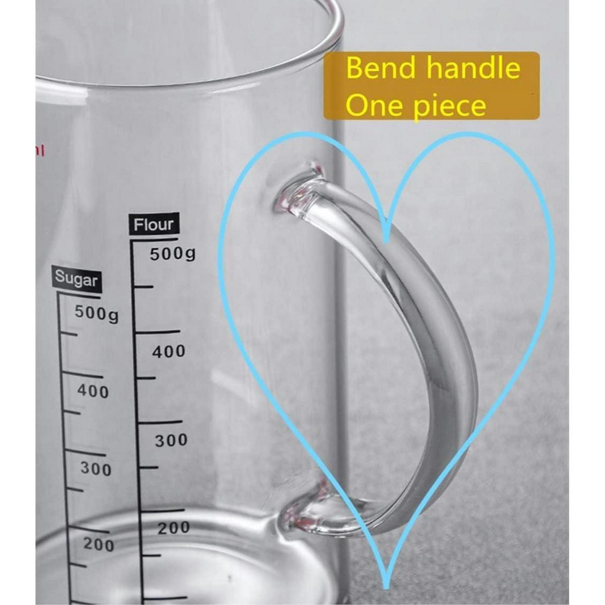MESSBECHER Glas 1000 ml mit Bambusdeckel - Transparent, Glas (1L)