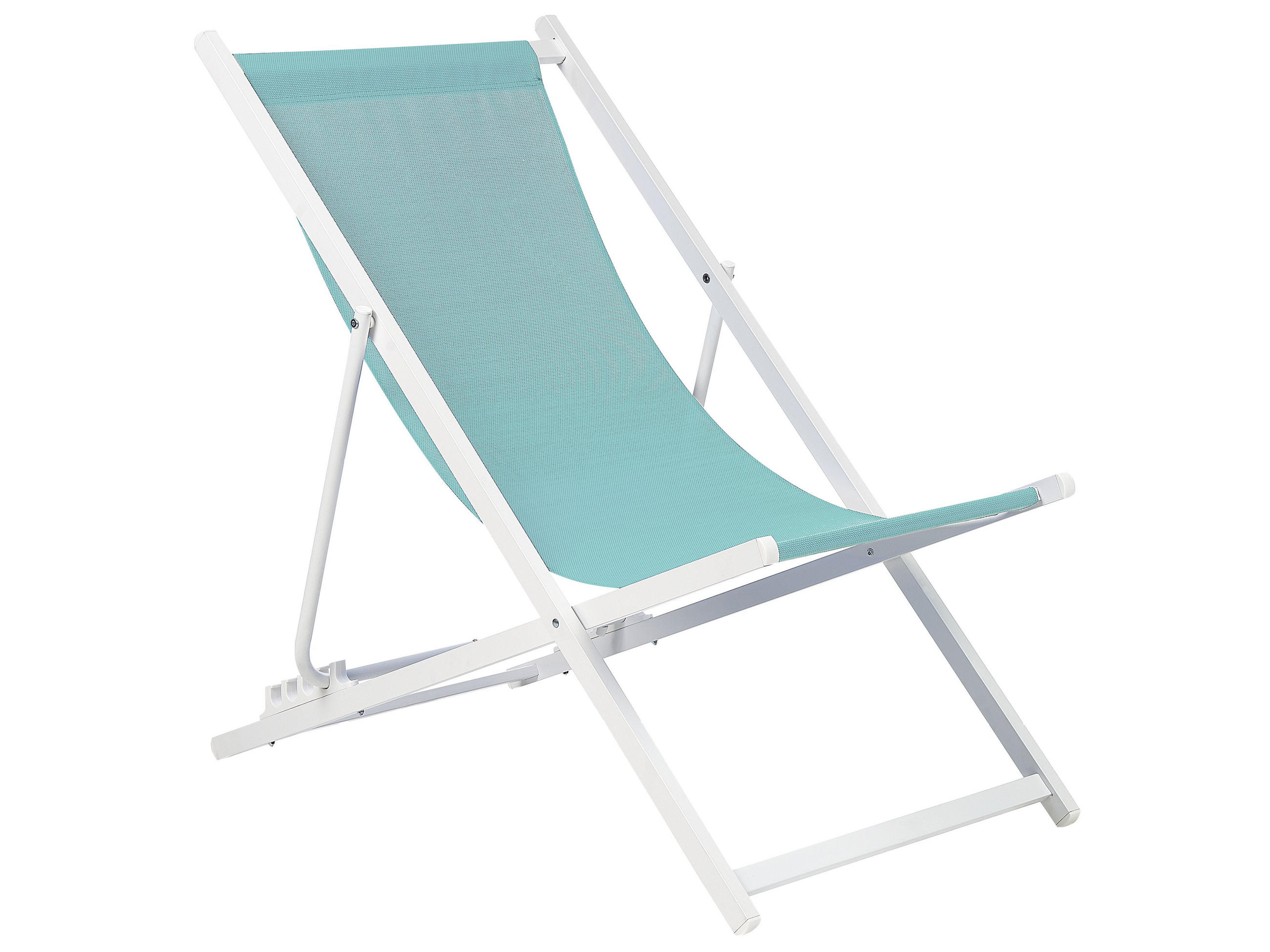 GARTENLIEGE weiß/hellblau Locri II - Weiß/Hellblau, Metall (60/79/95cm) - Beliani