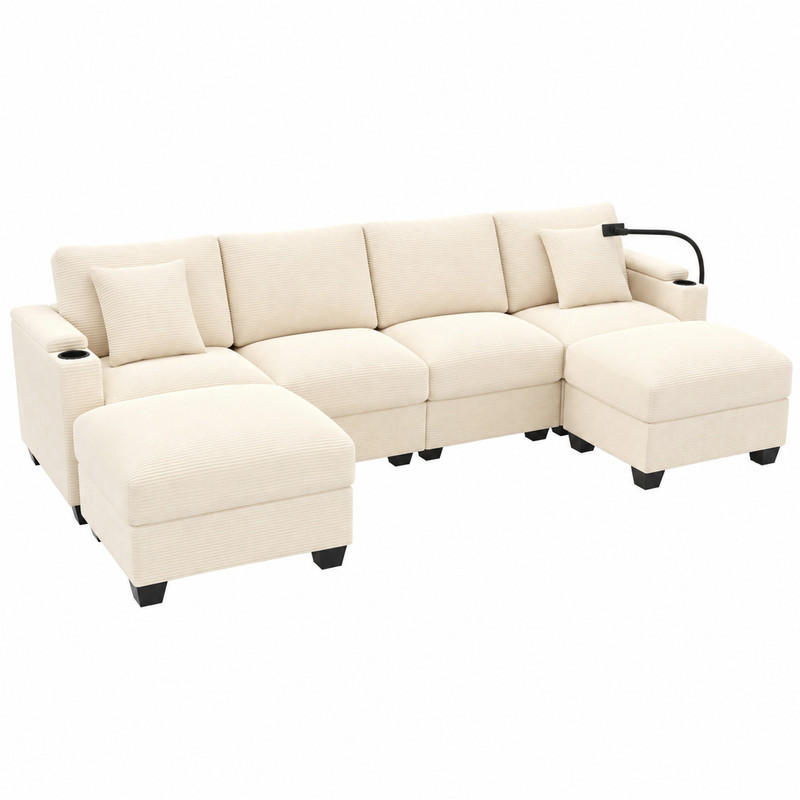 Meubliv Wohnlandschaft Beige 139x87x275.5 cm