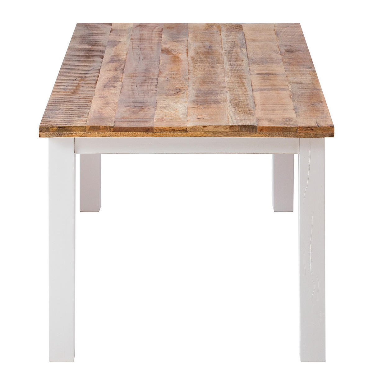 ESSTISCH - Mango massiv - Braun/Weiß, Holz (90/180/76cm) - home24