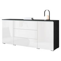 SIDEBOARD Vera 150 mit weißer LED Beleuchtung - Weiß Hochglanz/Grau, Holzwerkstoff (150/66/40cm) - MIRJAN24