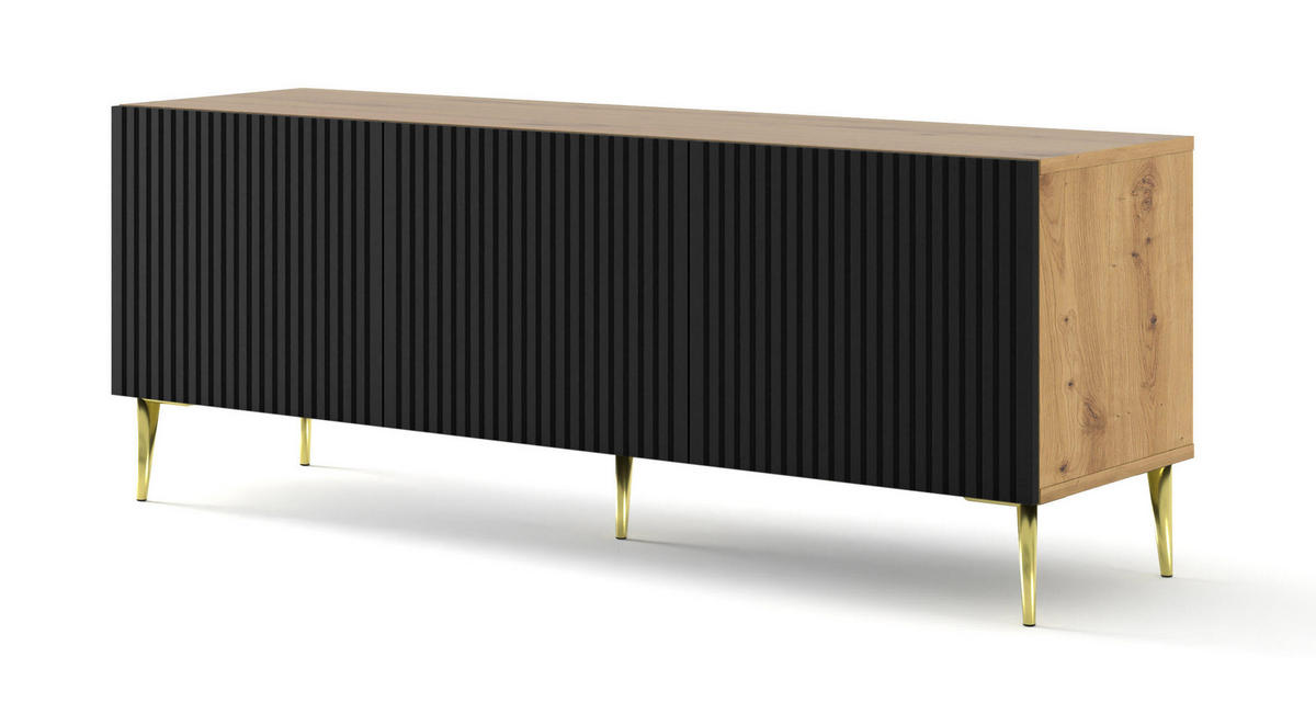 TV-LOWBOARD BEIGE - Beige/Goldfarben, Holzwerkstoff (150/56/42cm) - FURNLUX