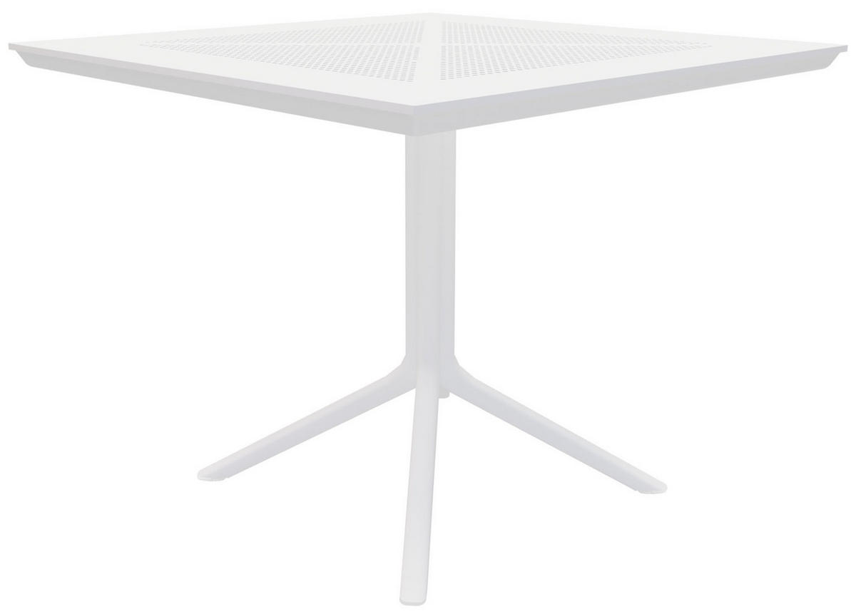 GARTENTISCH eckig 80/80/74 cm Kunststoff Weiß - Weiß, Kunststoff (80/80/74cm) - CLP
