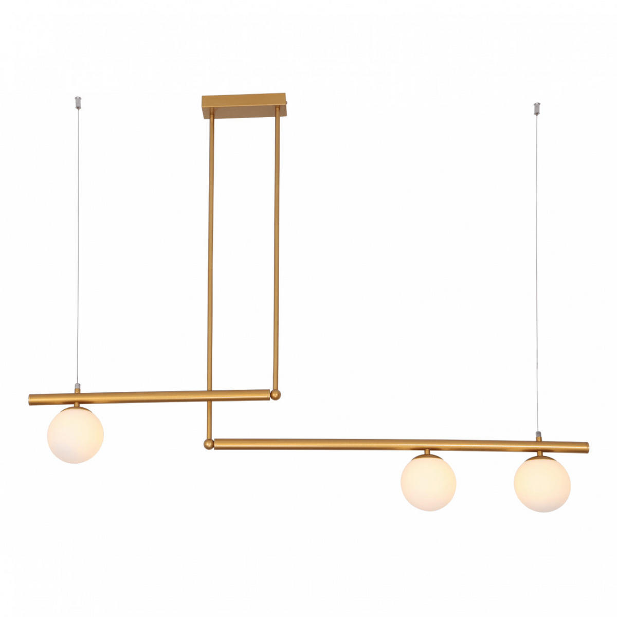 HÄNGELEUCHTE Andrea, Gold / Messing, 120cm - Goldfarben, Glas (120/120/100cm) - KOSILUM