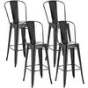 BARHOCKER 4er Set Metall schwarz - Schwarz, Metall (44/115/52cm) - CLP