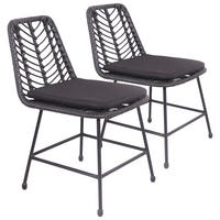STÜHLE Oka Schwarz 2er-Set - Schwarz, Kunststoff (45.5/77.5/62cm) - Happy Garden