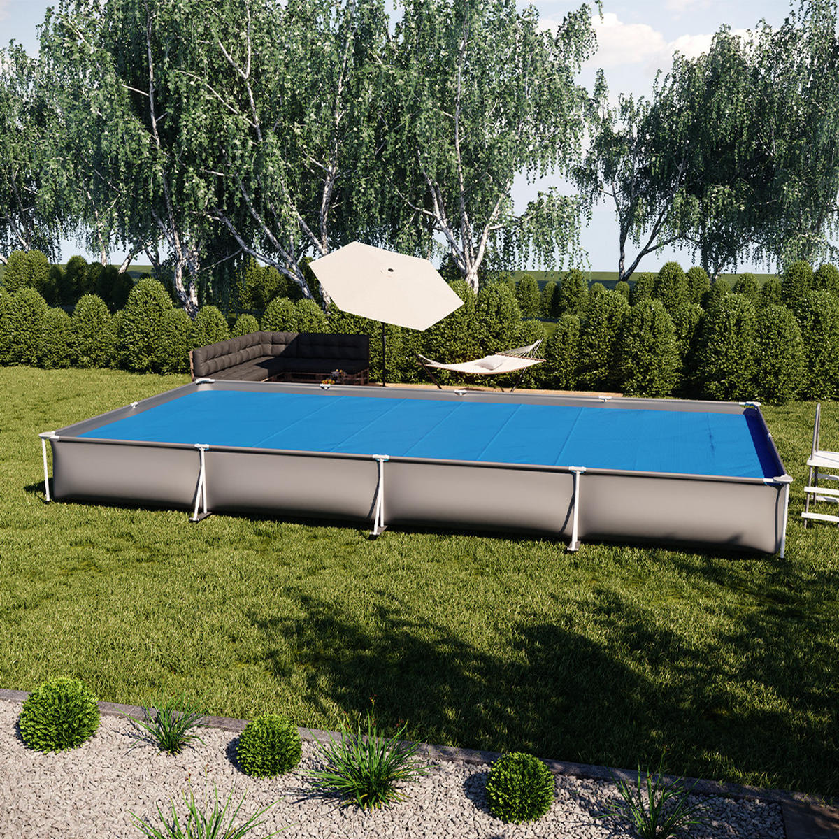 SOLARFOLIE Blau 800 cm robuste 400µ My Solarplane - Dunkelblau, Kunststoff (800/400cm) - OK-Living