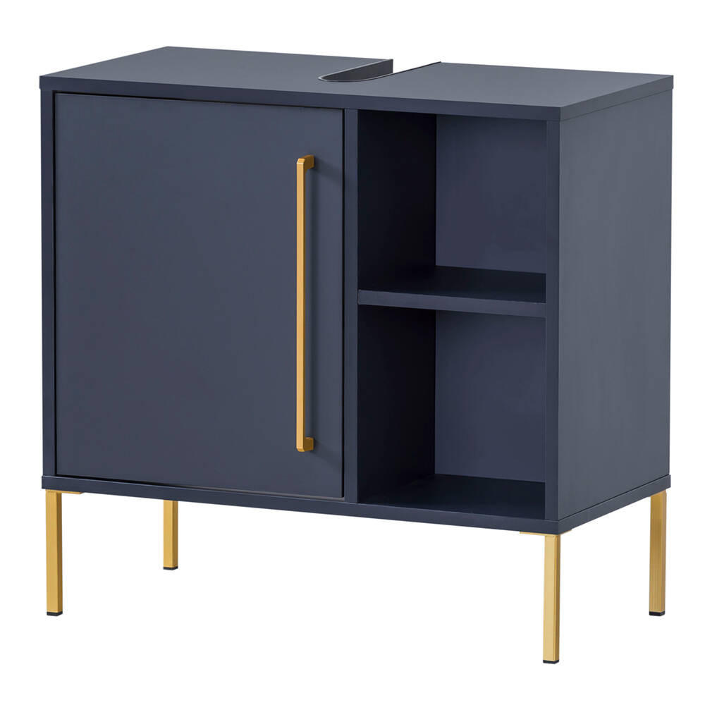 WASCHBECKENUNTERSCHRANK Kella-80 - Blau, Holzwerkstoff (66/64/34cm) - Lomado