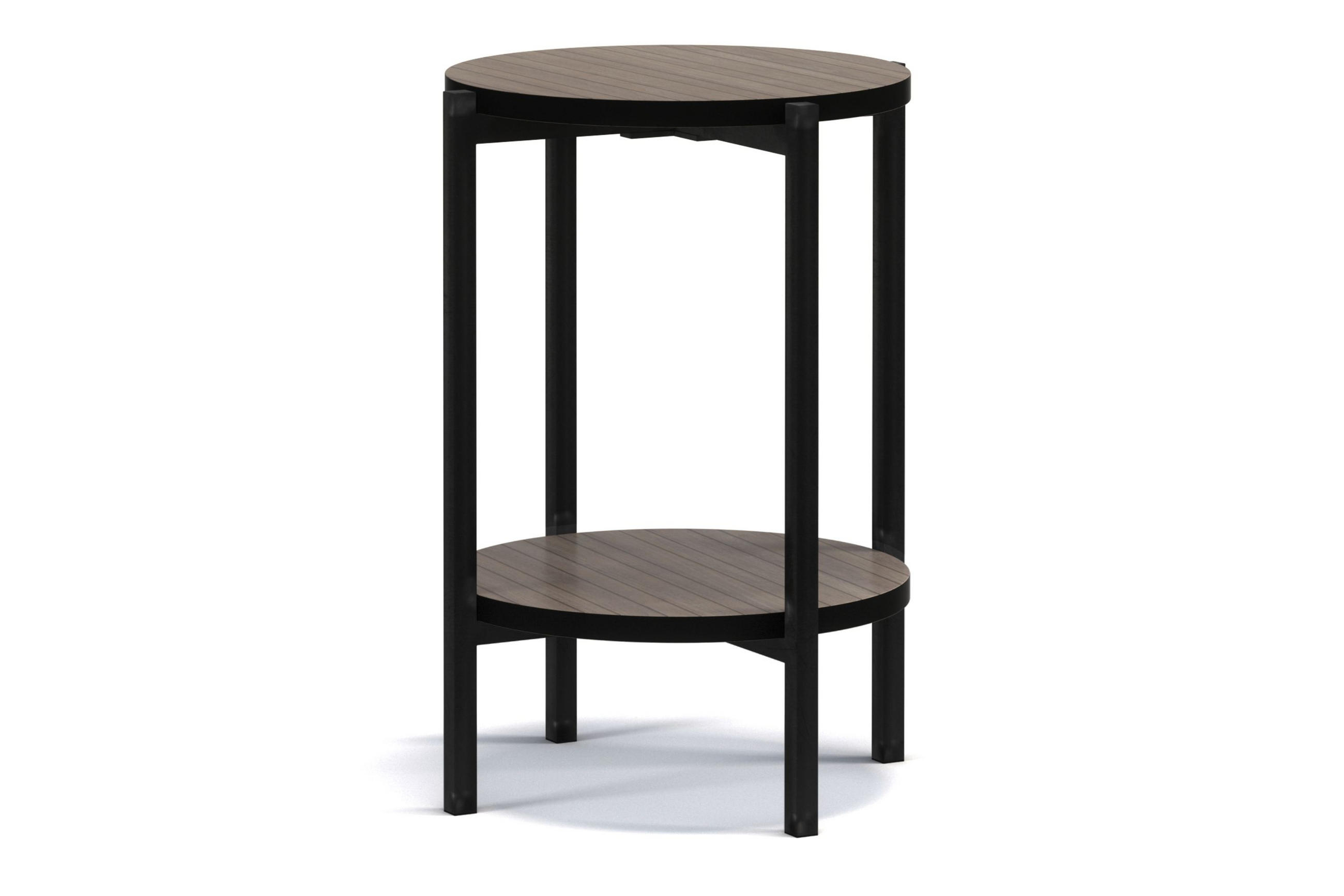 COUCHTISCH GERIS mit Ablageboden, Spanplatte, Dunkebraun - Dunkelbraun/Schwarz, Holz/Metall (45/45/61cm) - KONSIMO®