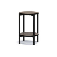 COUCHTISCH GERIS mit Ablageboden, Spanplatte, Dunkebraun - Dunkelbraun/Schwarz, Holz/Metall (45/45/61cm) - KONSIMO®