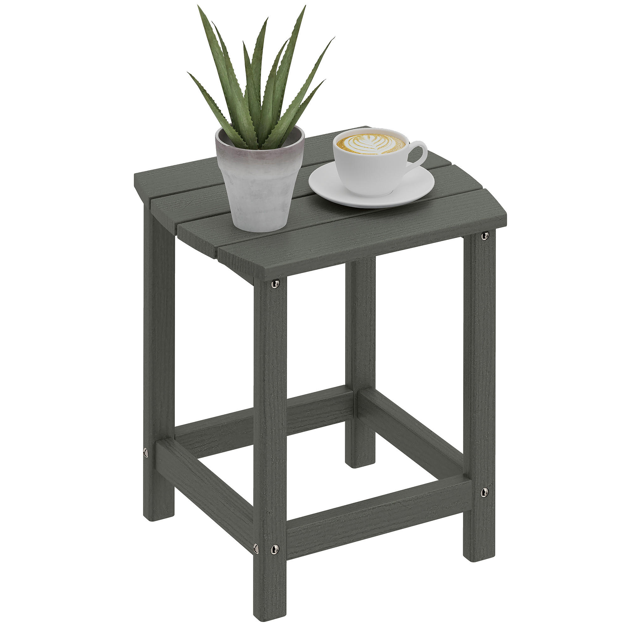GARTENTISCH DE-07334 aus HDPE und wetterfest Grau - Grau, Kunststoff (48/37/46cm) - ComfortXL