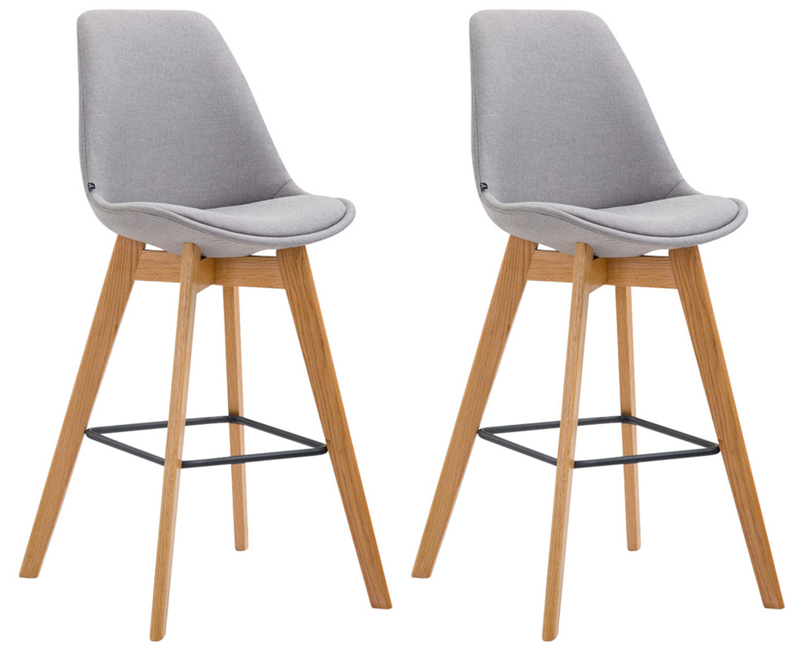 BARHOCKER 2er Set Meta Stoff natura grau - Grau, Holz/Textil (48/112/56cm) - TPFLiving