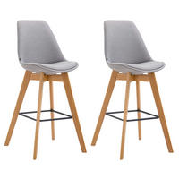 BARHOCKER 2er Set Meta Stoff natura grau - Grau, Holz/Textil (48/112/56cm) - TPFLiving