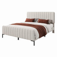 POLSTERBETT mit Matratze und verstellbarem Kopfteil 140x200 cm Grau-Beige - Grau, Metall (140/200cm) - Beauniv