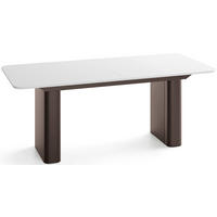 ESSTISCH Riven rechteckig ausziehbar verlängerbar mit Butterfly-Auszug, Weiß 180-276/90/76 cm - Weiß/Braun, Holzwerkstoff/Metall (90/276/76cm) - WFL GROUP