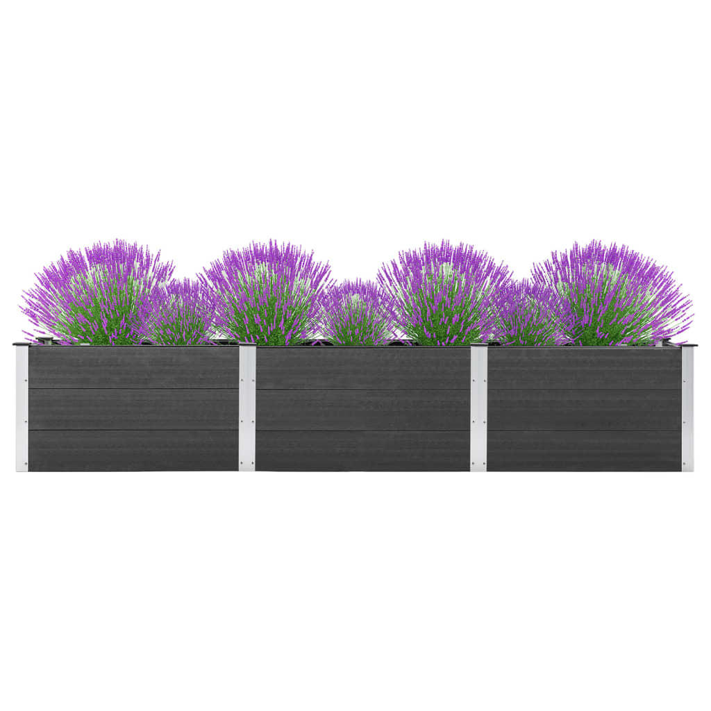 furnicato Garten-Hochbeet Grau 300x54x50 cm