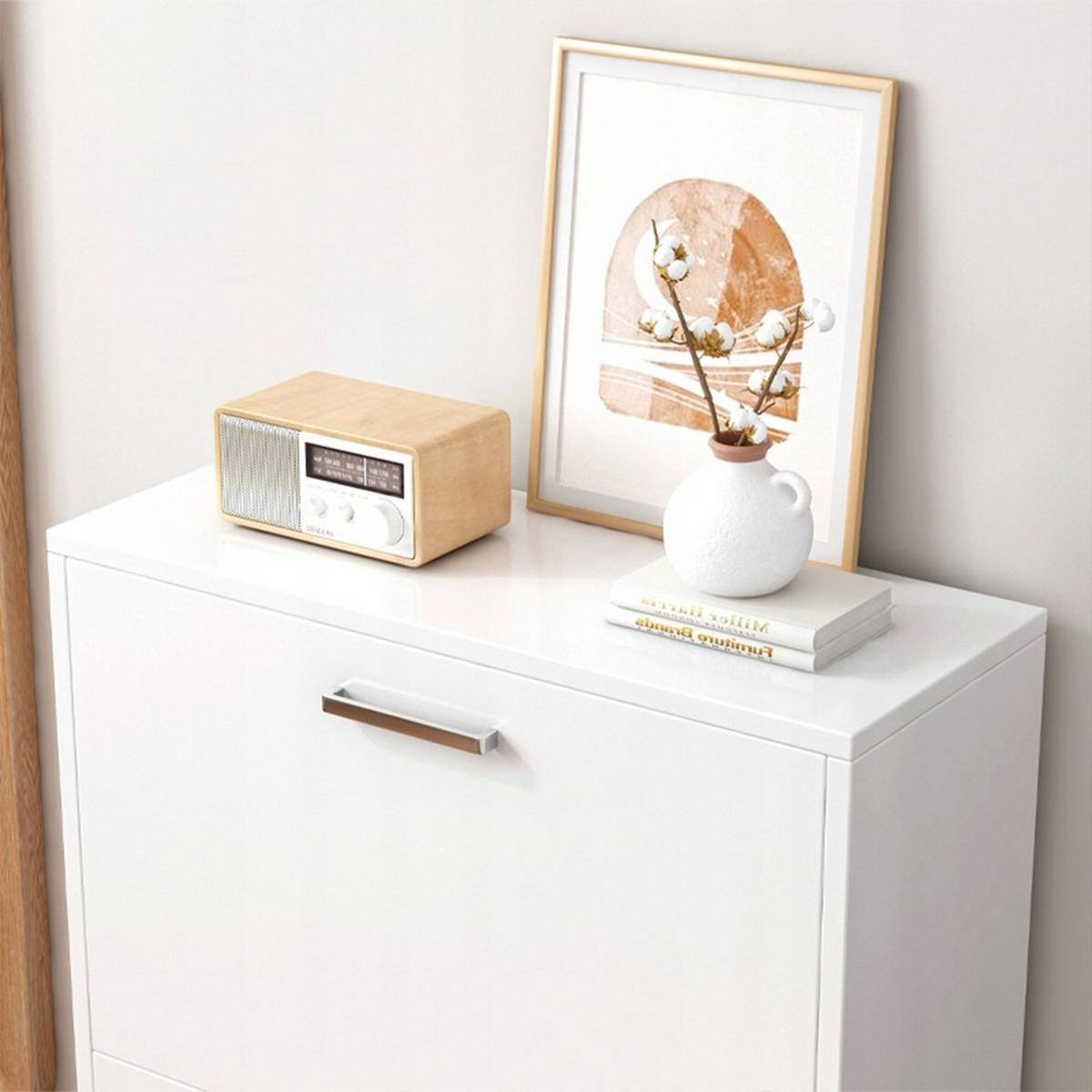 SCHUHSCHRANK, weiß 60/24/80 cm - Weiß, Holzwerkstoff (60/80/24cm)