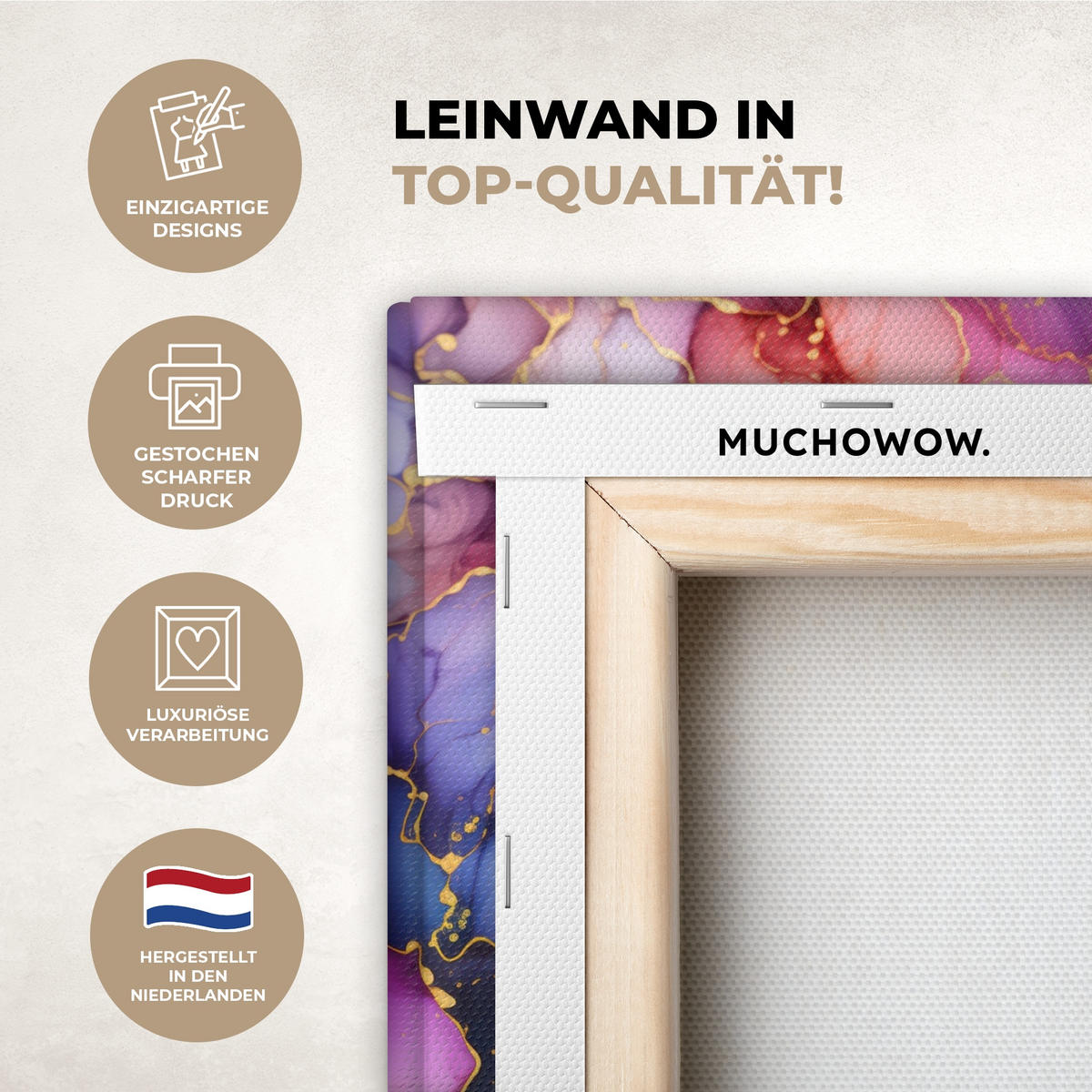 LEINWANDBILD Marmor - Bunt - Abstrakt 20x30 cm - Multicolor, Textil (20/30cm) - MuchoWow