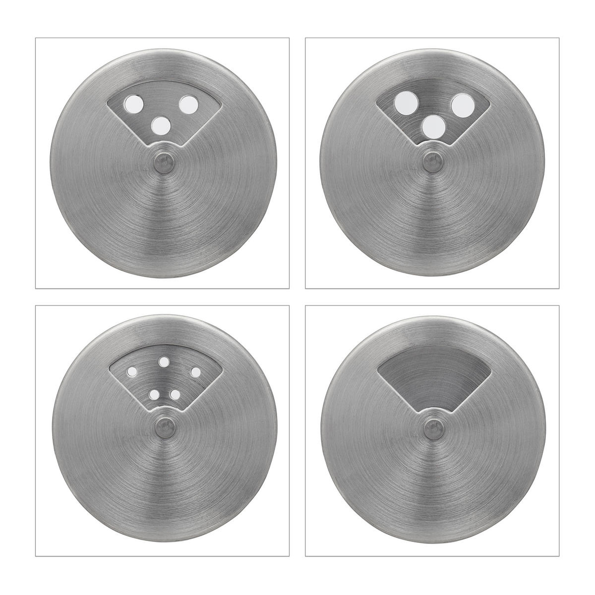 12XDÓZY na korenie - viacfarebná, kov/sklo (5/8.5/5cm) - Relaxdays