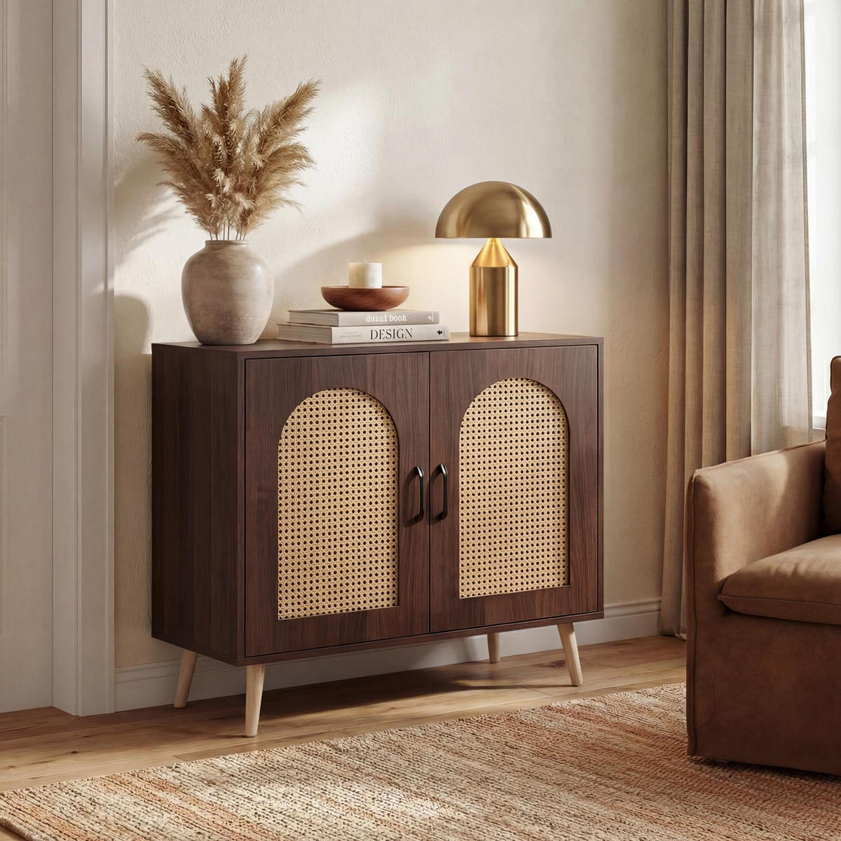 KOMODA Tmavě hnědá - tmavě hnědá, dřevo (80/79/40cm) - MCW