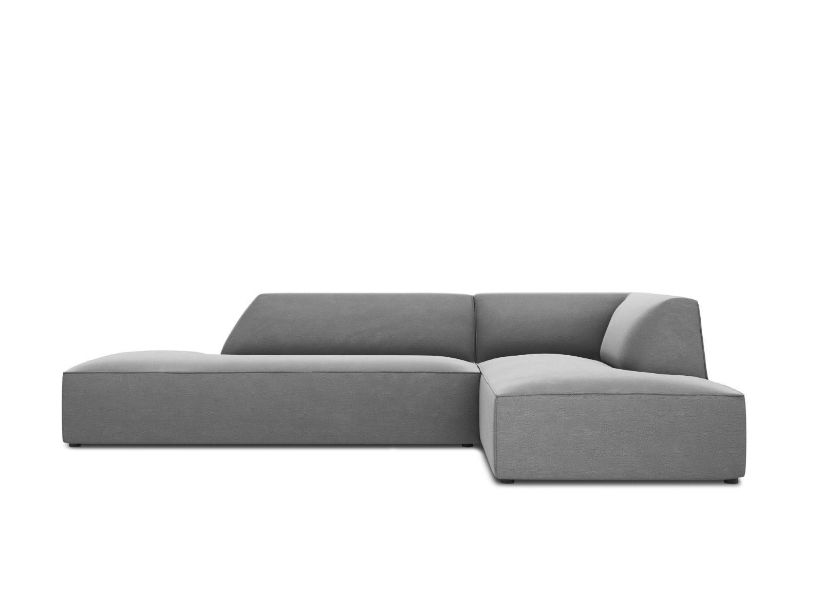 ECKSOFA rechts Ruby aus Samt grau 4 Sitzplätze - Grau, Textil (180/273cm) - Micadoni