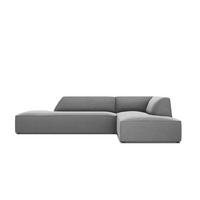 ECKSOFA rechts Ruby aus Samt grau 4 Sitzplätze - Grau, Textil (180/273cm) - Micadoni