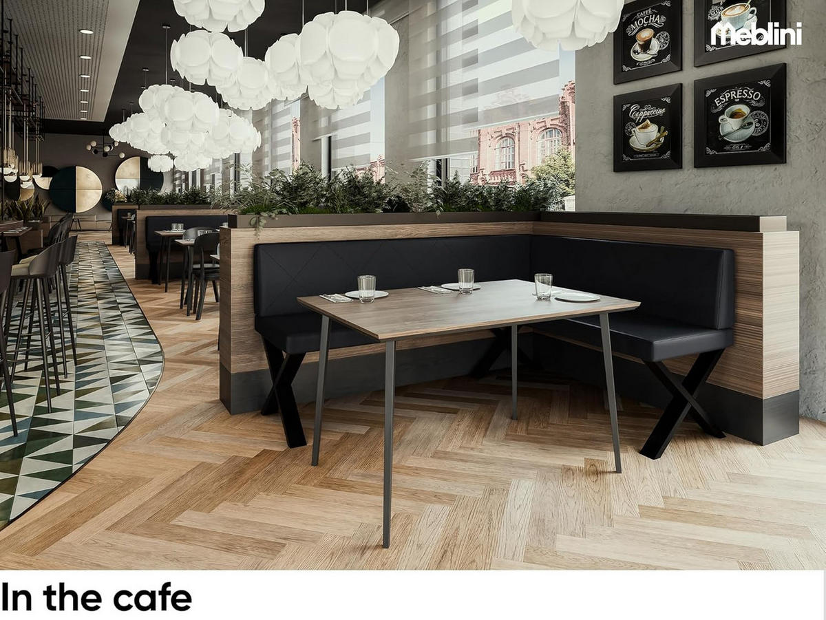 ECKBANK ERIC_X - Schwarz, Leder (128/168cm) - Meblini