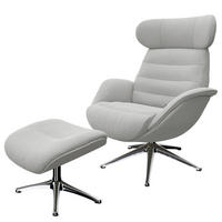 RELAXSESSEL - Hellgrau, Textil/Metall (90/107/90cm) - home24