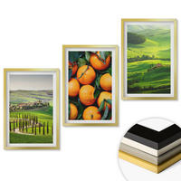WANDBILDER 3er Set - 40x60 cm Goldrahmen - Italienische Landschaft mit Orangen - Goldfarben, Kunststoff (40/60cm) - ArtPrintCave