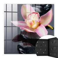 SCHLÜSSELBOX Schwarz 30x30 cm- Türöffnung nach rechts - Orchideensteine - Schwarz, Metall (30/30/5cm) - TULUP