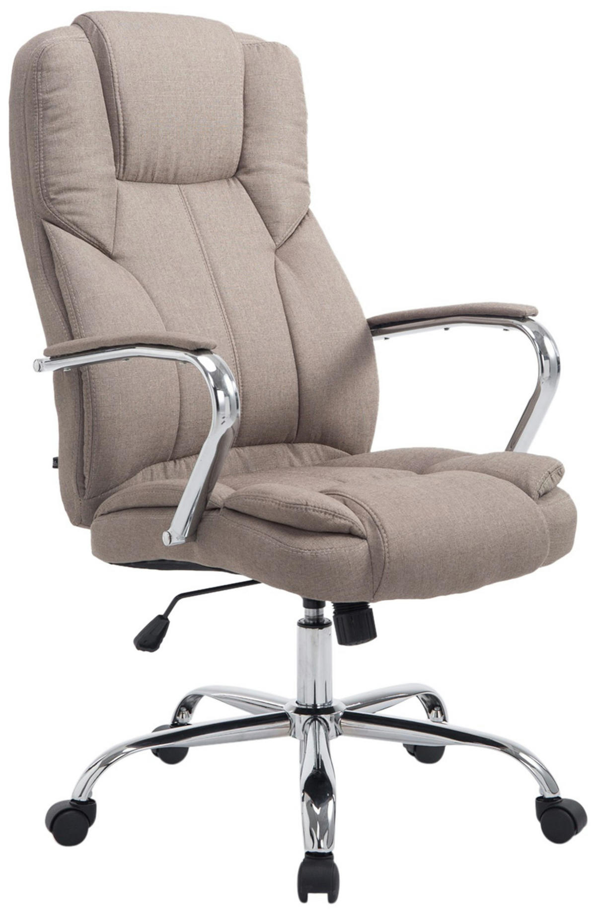 CHEFSESSEL Stoff Taupe - Taupe/Chromfarben, Textil/Metall (62/115/70cm) - CLP