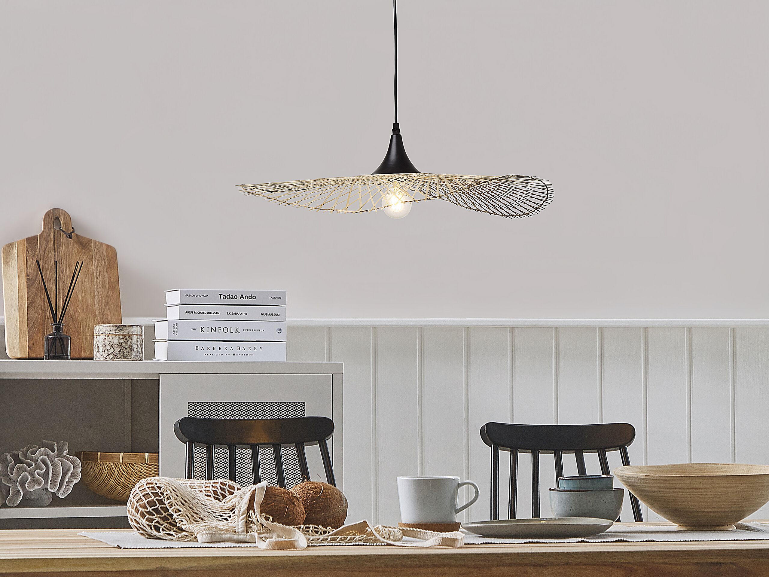 HÄNGELEUCHTE Floyd 62/62/128 cm - Hellbraun, Holz (62/62/128cm) - Beliani