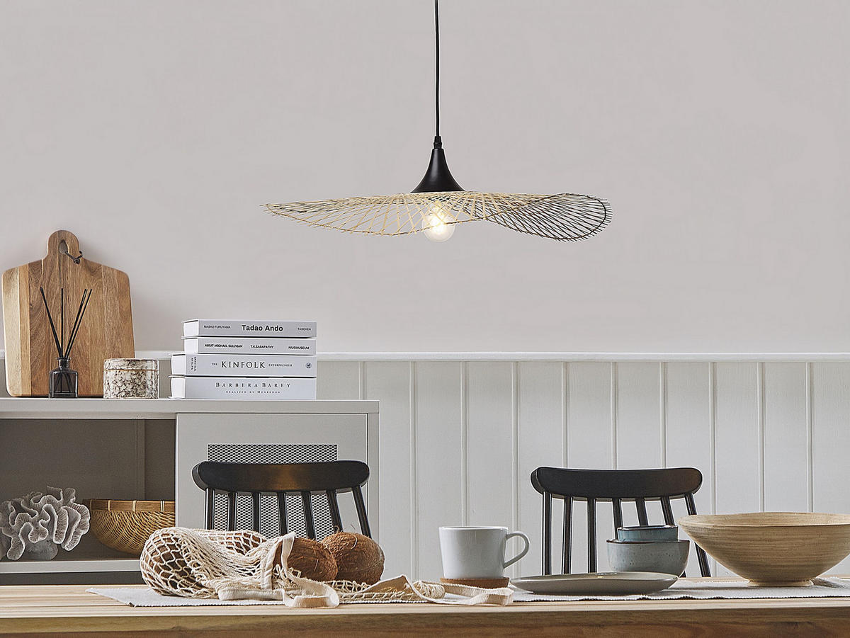 HÄNGELEUCHTE Floyd 62/62/128 cm - Hellbraun, Holz (62/62/128cm) - Beliani