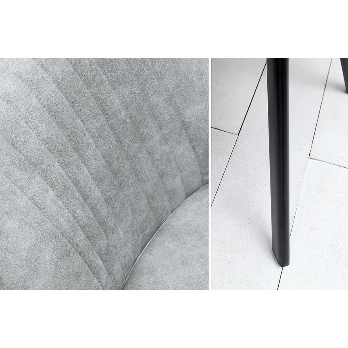 STUHL LUCCA Microfaser Grau - Grau, Textil (56/84/58cm) - riess-ambiente