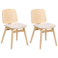 ESSZIMMERSTUHL 2er-Set Holz Hellbraun/Hellbeige Charleston - Beige, Textil (45/78/51cm) - Beliani