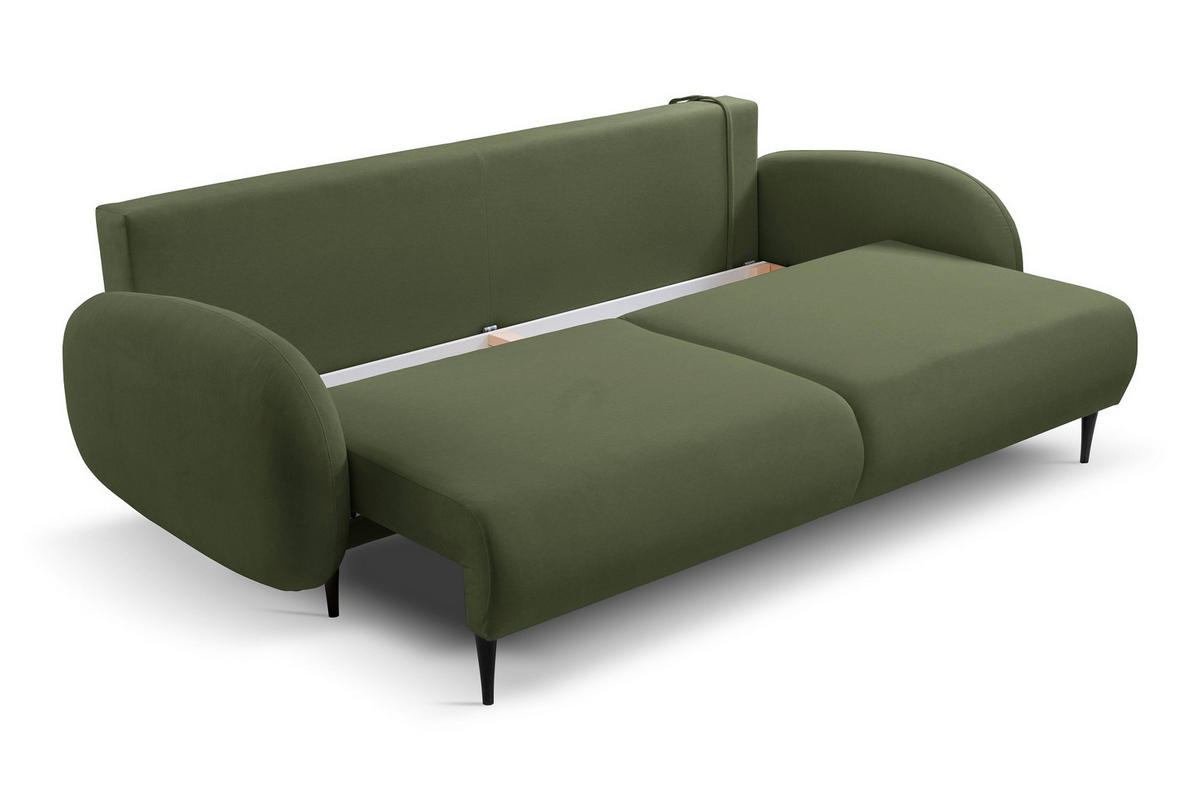 SOFA Dunkelgrün SOFTI Schlafsofa - Grün, Textil (232/95/109cm) - Sepro Meble