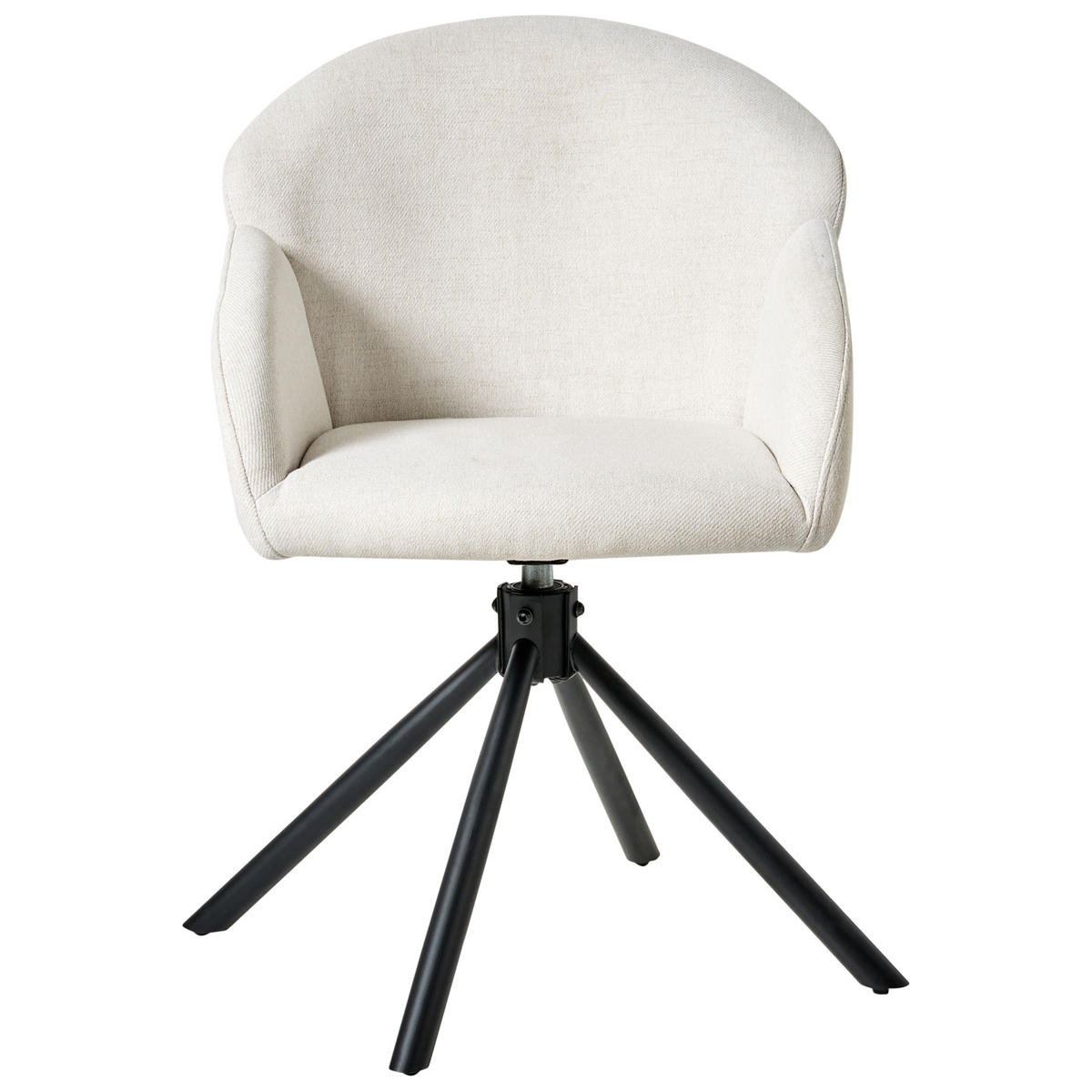 ESSZIMMERSTUHL 2er-Set Cremeweiß Maybee - Schwarz/Weiß, Textil (52/79/71cm) - Beliani