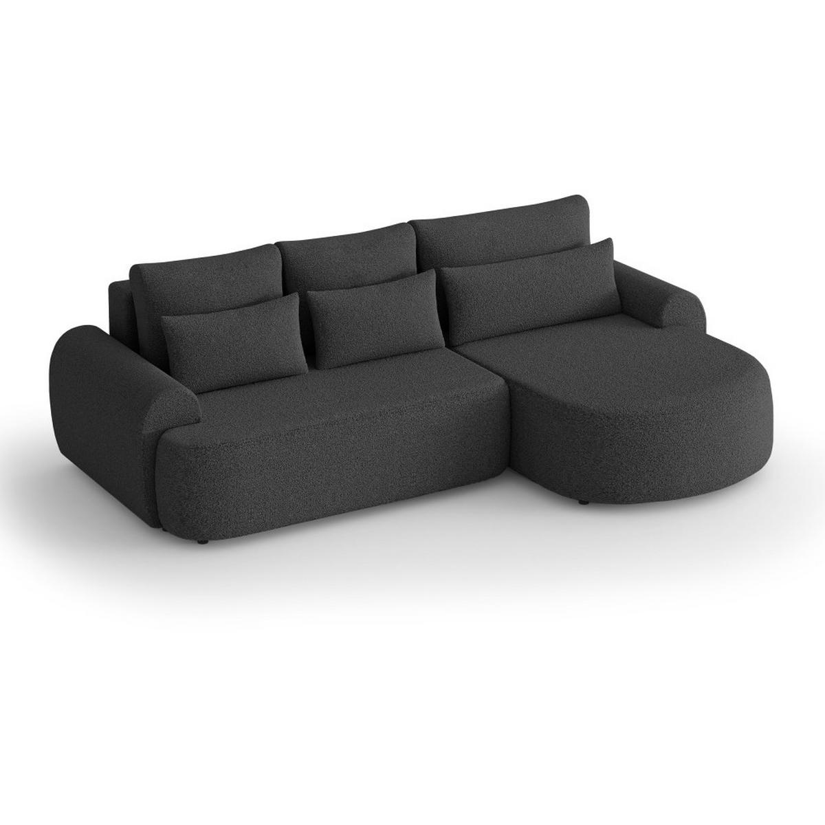 ECKSCHLAFSOFA Olivio L Schwarz, rechts - Schwarz, Kunststoff/Textil (266/170cm) - Beautysofa