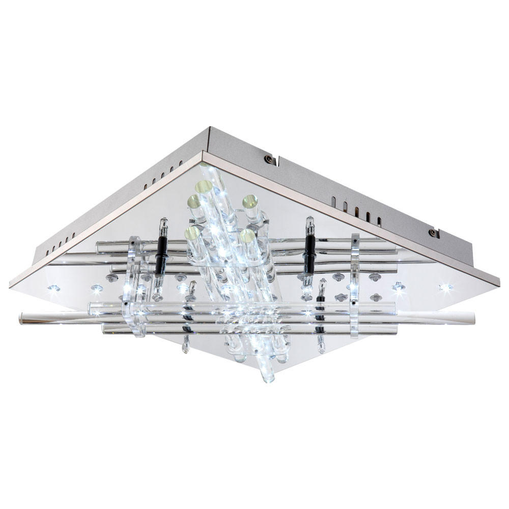 LED DECKENLEUCHTE PICABI Silber - Silberfarben, Glas (35/35/10cm)