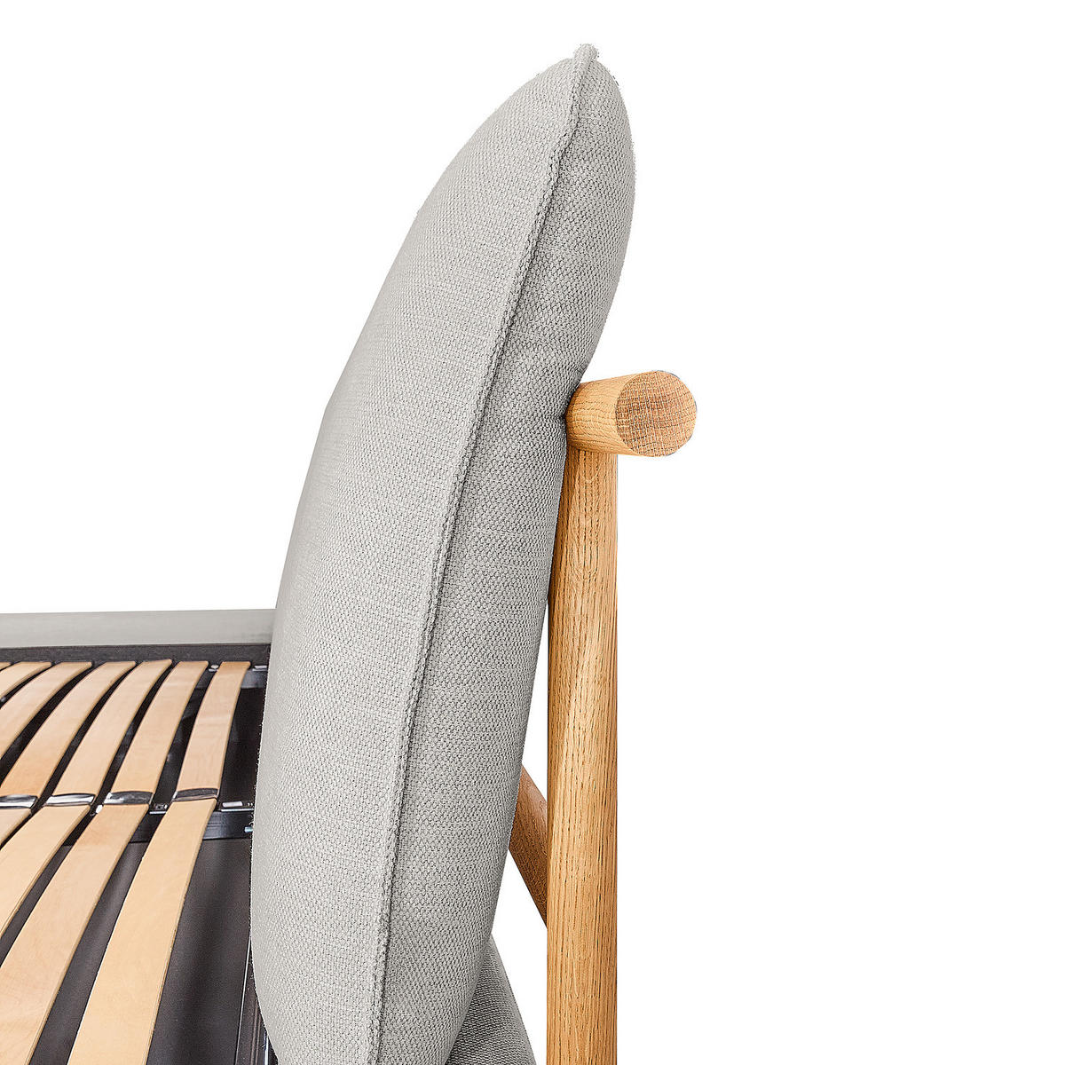 POLSTERBETT - Hellgrau, Textil (160/200cm) - home24