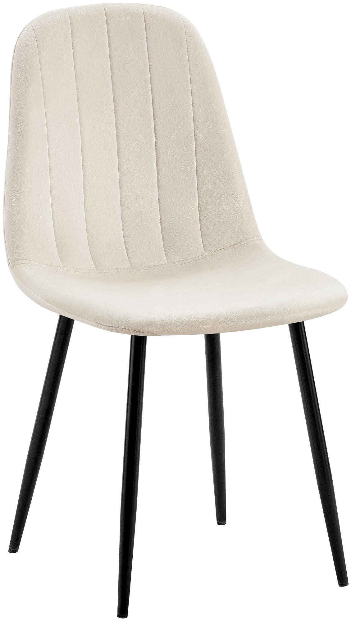 STUHL Metall cremeweiß - Schwarz/Weiß, Textil/Metall (45/88/54cm) - CLP