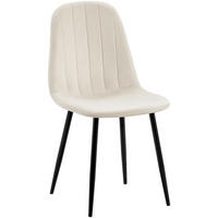 STUHL Metall cremeweiß - Schwarz/Weiß, Textil/Metall (45/88/54cm) - CLP