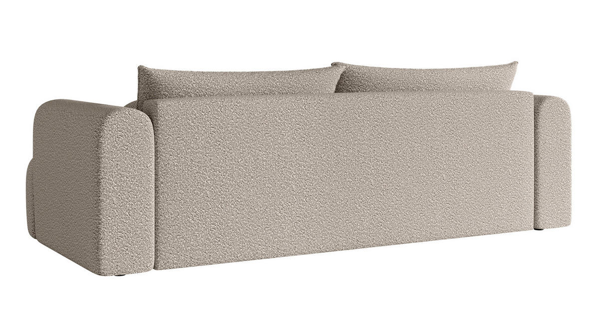 SCHLAFSOFA Dandelino Hellbeige Boucle - Beige/Schwarz, Kunststoff/Textil (250/90/112cm) - Selsey