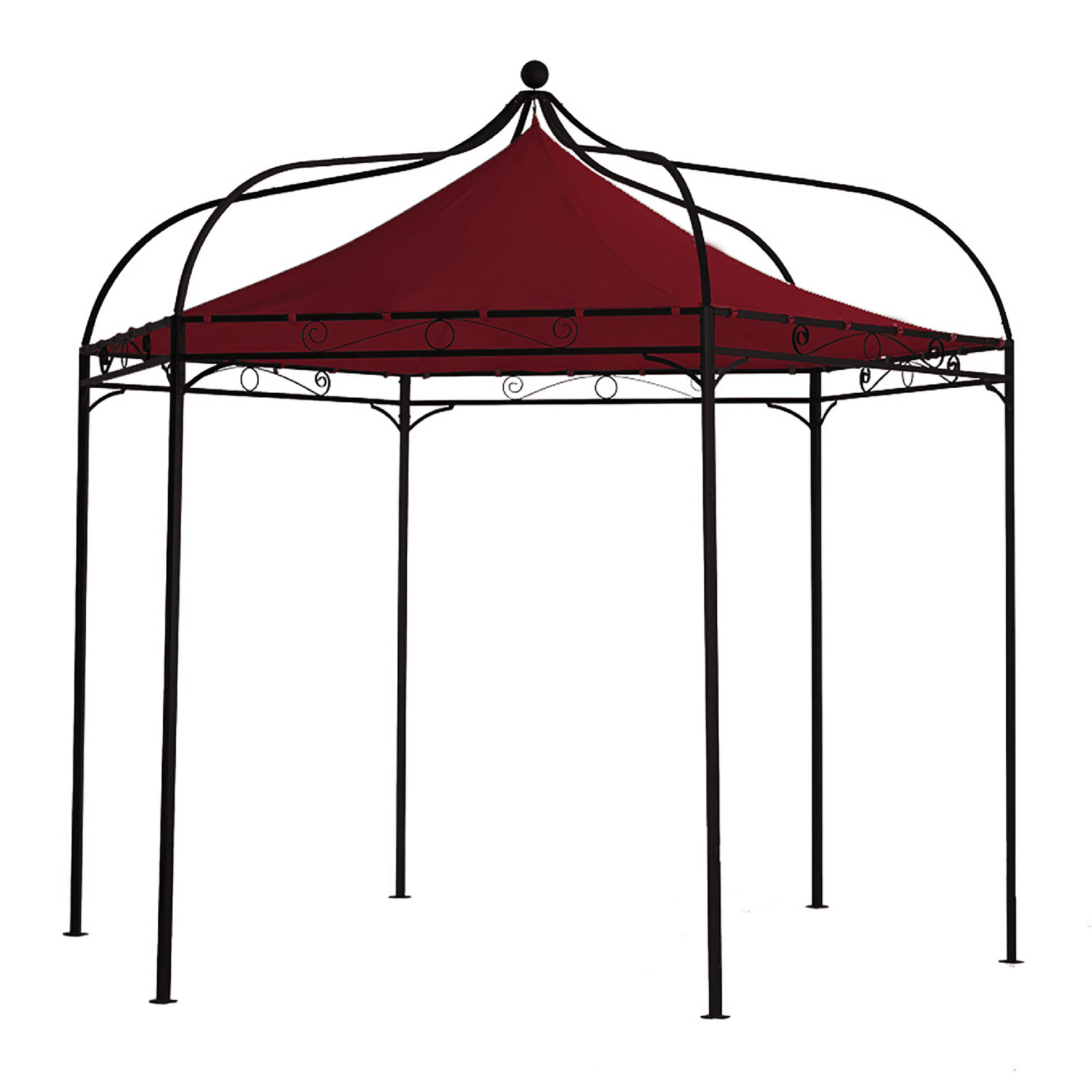 ERSATZDACH für Pavillon Mondura, Pavillondach 6-eckig, Durchmesser 300 cm, Farbe: Bordeaux - Rot, Kunststoff (320/0.3/320cm) - TPFGarden